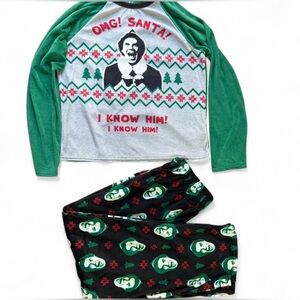 Kids Elf Christmas Pajama Set Buddy the Elf “I Know Him!” Size LARGE